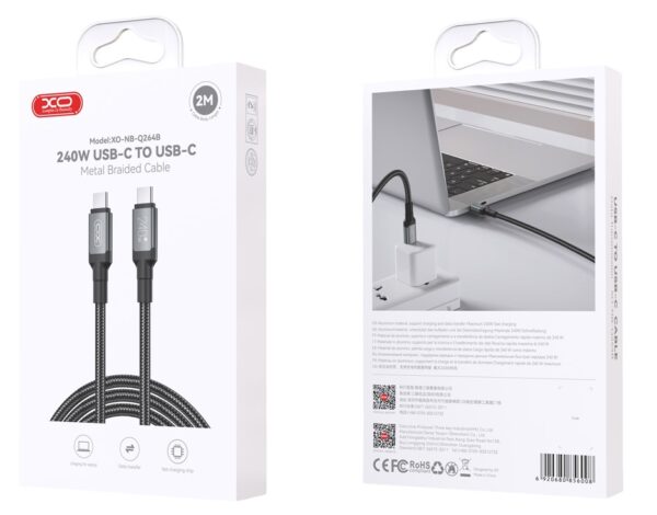 q264b_-photoroom.jpg XO NB-Q264B Type-c to Type-c 240W High Power Data Cable 2m