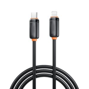 XO NB-Q302A Καλώδιο Φόρτισης & Μεταφοράς Δεδομένων Lightning σε Type-C 27W Μαύρο 1m