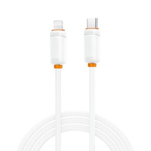 XO NB-Q302A Καλώδιο Φόρτισης & Μεταφοράς Δεδομένων Lightning σε Type-C 27W Λευκό 1m