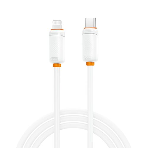 XO NB-Q302A Καλώδιο Φόρτισης & Μεταφοράς Δεδομένων Lightning σε Type-C 27W Λευκό 1m
