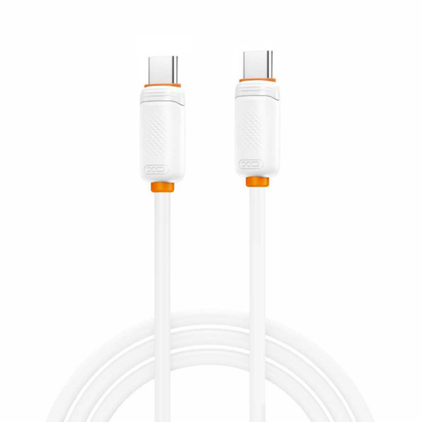 XO NB-Q302B Καλώδιο Φόρτισης & Μεταφοράς Δεδομένων Type-C σε Type-C 60W Λευκό 1m