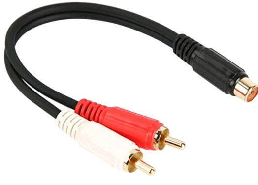 Καλώδιο 1RCA Θηλ. σε 2RCA Αρσ. GOLD 0.25m