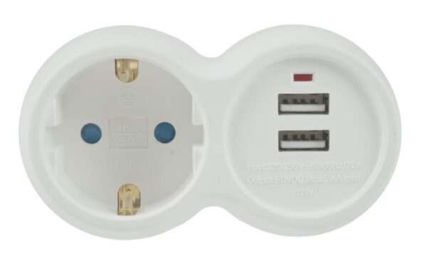 Technik Professional Πρίζα 1 Θέση + 2 USB-A 16A