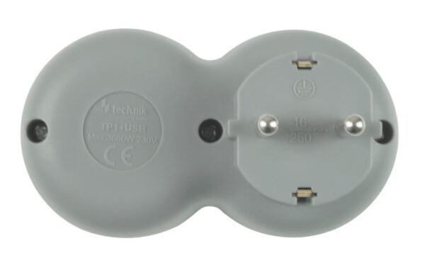 Technik Professional Πρίζα 1 Θέση + 2 USB-A 16A