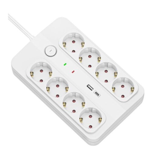 Technik Πολύπριζο 8 Θέσεων 1,5m (1,5mm2) + USB-A-C+ Surge + Διακόπτης 16A