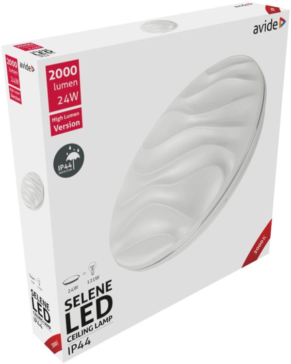 sl.jpg Avide LED Μοντέρνα Πλαφονιέρα Οροφής Selene 24W IP44 380*70mm Θερμό 3000K