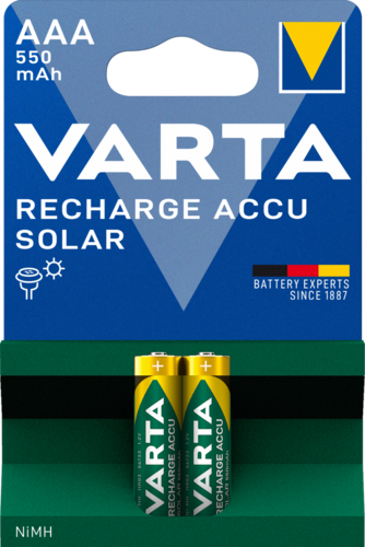 Varta Επαναφορτιζόμενη Solar 550mAh HR03 AAA (2τμχ)