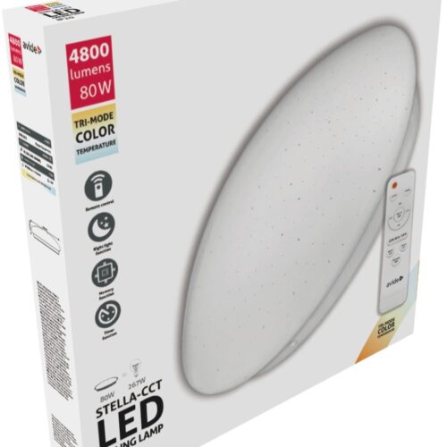 Avide LED Μοντέρνα Πλαφονιέρα Οροφής Stella-CCT 80W (40+40) με Τηλεχειριστήριο