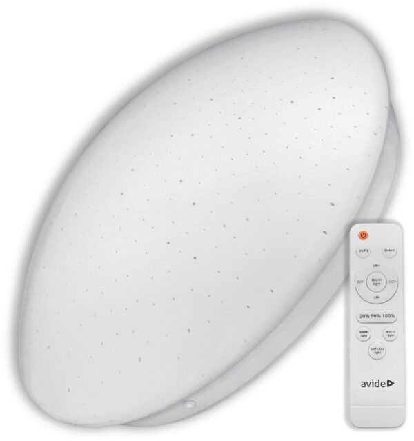 Avide LED Μοντέρνα Πλαφονιέρα Οροφής Stella-CCT 80W (40+40) με Τηλεχειριστήριο