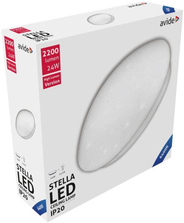 stl.jpg Avide LED Μοντέρνα Πλαφονιέρα Οροφής Stella (Starry) 24W 380*110.0mm Ψυχρό 6400Κ