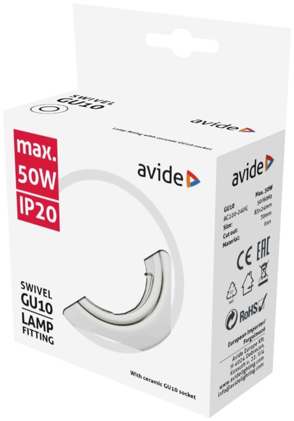 Avide GU10 Πλαίσιο Κώνος Σαγρέ Άσπρο
