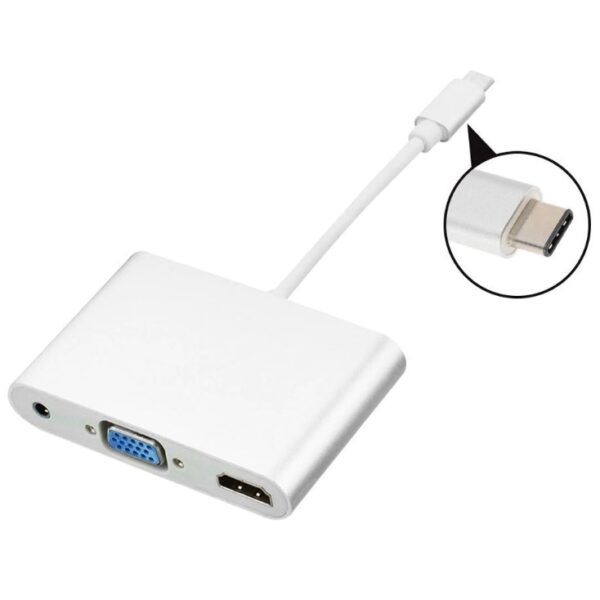 ATC Μετατροπέας USB Type C σε 4K HDMI + VGA + Audio