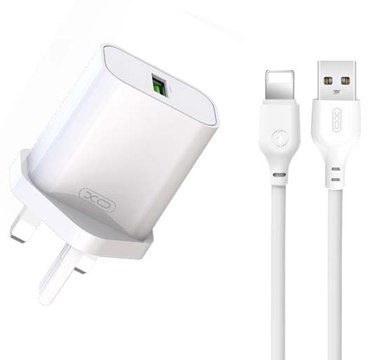 XO L103 (UK) QC3.0 18W Φορτιστής με Καλώδιο Lightning (NB103)