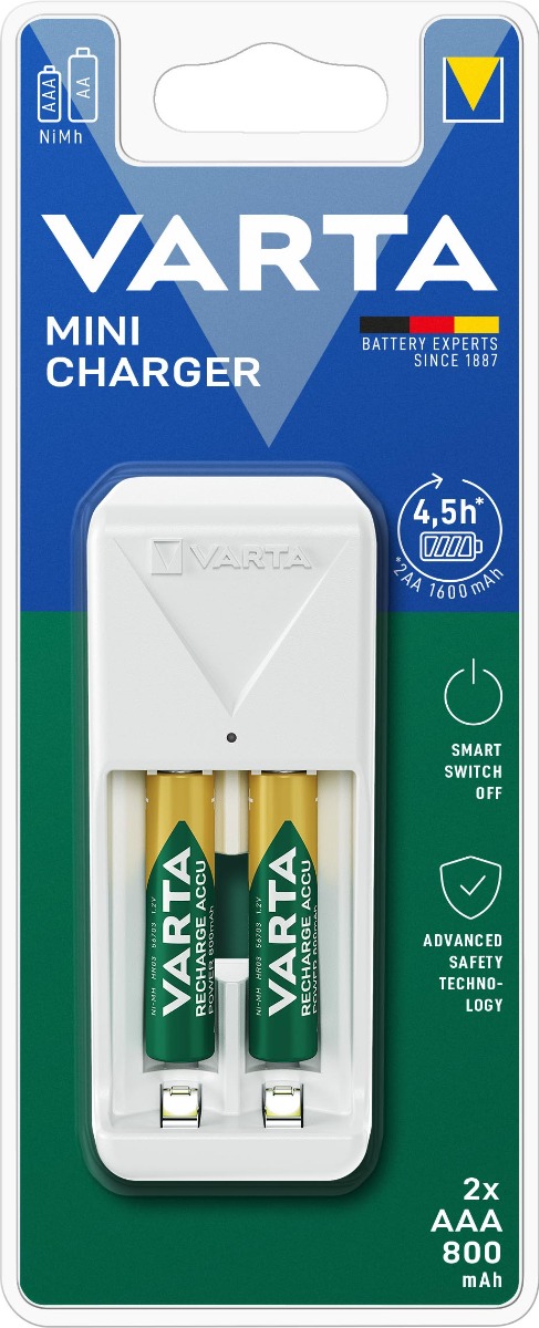 varta-57656-201-421-mini-charger-incl-2xaaa-56703-800mah.jpg VARTA 57656 Mini Φορτιστής, 2xAAA 56703 800mAh