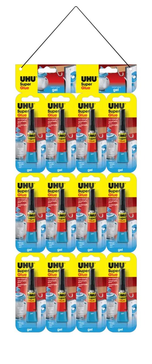 UHU Superglue Κόλλα Gel Jumbo 2g B12 (12τμχ)