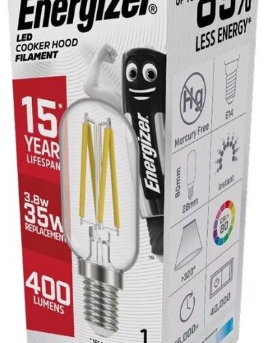 Energizer BEC LED Filament Λάμπα Απορροφητήρα 4W E14 400lm 3000K Θερμό Λευκό