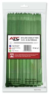 ATC Δεματικά 2.5x150mm Νάιλον Πράσινο 100τμχ Σακουλάκι