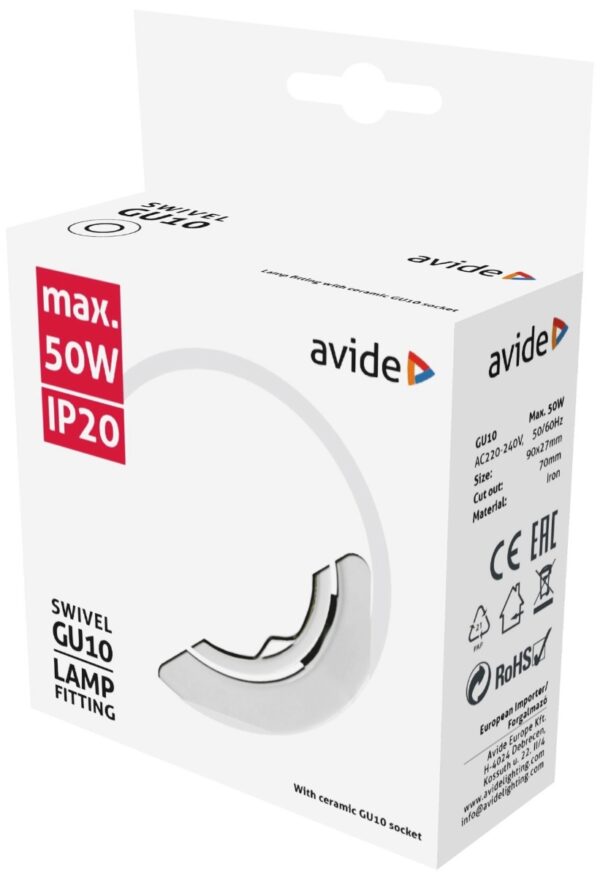 Avide GU10 Πλαίσιο Στρογγυλό Σαγρέ Άσπρο