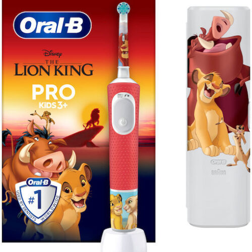 xlarge_20250416141859_d0609965.jpeg Oral-B Vitality Pro Παιδική Ηλεκτρική Οδοντόβουρτσα με Χρονόμετρο για 3+ Χρονών Lion King & Θήκη Ταξιδιού