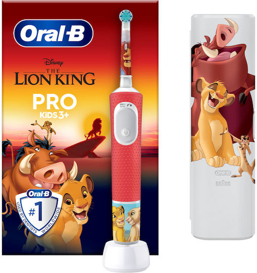 Oral-B Vitality Pro Παιδική Ηλεκτρική Οδοντόβουρτσα με Χρονόμετρο για 3+ Χρονών Lion King & Θήκη Ταξιδιού