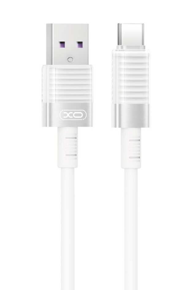 XO NB282 Καλώδιο Γρήγορης Φόρτισης Σιλικόνης 6A Type-C λευκό