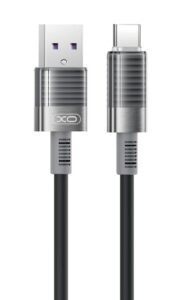 XO NB282 Καλώδιο Γρήγορης Φόρτισης Σιλικόνης 6A Type-C Μαύρο