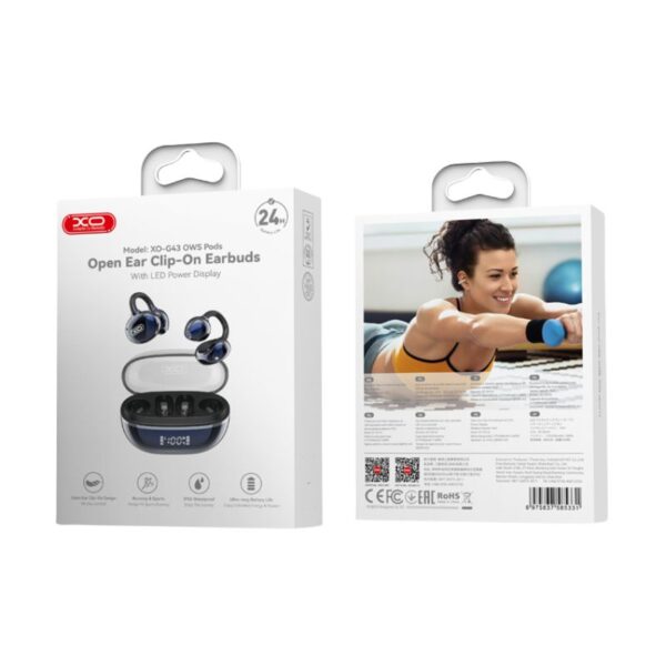xog43_2_.jpg XO G43 Ακουστικά Bluetooth με Διαφανή Eπιμεταλλωμένο Σχεδιασμό OWS Μπλε