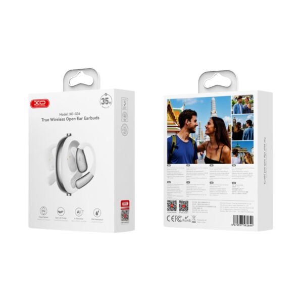 XO G36 Ασύρματα Ακουστικά Earbuds Palm Gyro OWS με AI Μετάφραση Λευκά