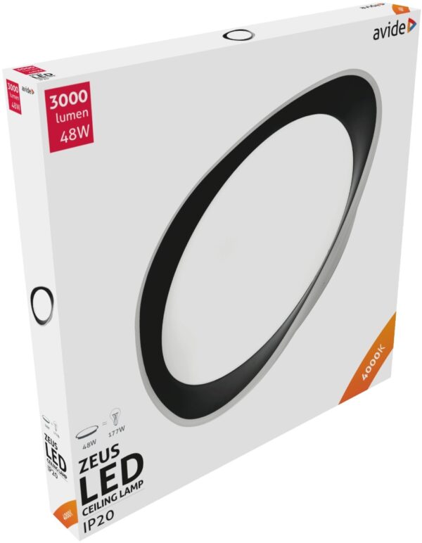 zeus.jpg Avide LED Μοντέρνα Πλαφονιέρα Οροφής Zeus 48W Λευκό 4000K