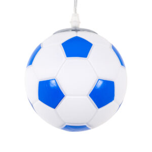 FOOTBALL 00644 Παιδικό Κρεμαστό Φωτιστικό Οροφής με Ντουί 1 x E27 AC 220-240V IP20 - Λευκό & Μπλε - Μ15 x Π15 x Y18cm