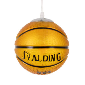 SPALDING NBA 00645 Παιδικό Κρεμαστό Φωτιστικό Οροφής με Ντουί 1 x E27 AC 220-240V IP20 - Πορτοκαλί & Μαύρο - Μ18 x Π18 x Υ18cm