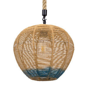 SIMON 00726 Boho Κρεμαστό Φωτιστικό Οροφής με Ντουί 1 x E27 AC 220-240V IP20 - Μπεζ & Μπλε - Μ30 x Π30 x Υ30cm
