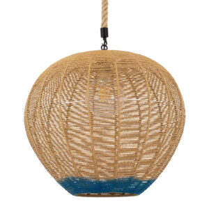 SIMON 00727 Boho Κρεμαστό Φωτιστικό Οροφής με Ντουί 1 x E27 AC 220-240V IP20 - Μπεζ & Μπλε - Μ50 x Π50 x Y47cm