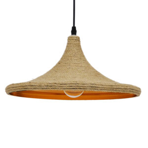 SHANGHAI ROPE 00917 Boho Κρεμαστό Φωτιστικό Οροφής με Ντουί 1 x E27 AC 220-240V IP20 - Μπεζ - Μ37 x Π37 x Υ20cm