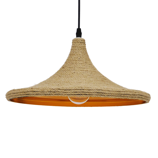 SHANGHAI ROPE 00917 Boho Κρεμαστό Φωτιστικό Οροφής με Ντουί 1 x E27 AC 220-240V IP20 - Μπεζ - Μ37 x Π37 x Υ20cm