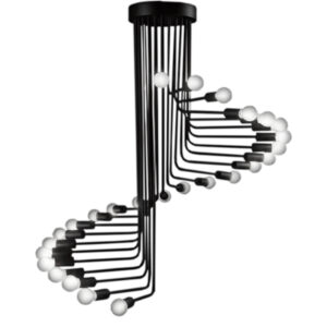 STAIRS 01024 Μοντέρνο Φωτιστικό Οροφής με Ντουί 26 x E27 AC 220-240V IP20 - Μαύρο - Μ80 x Π80 x Υ95cm