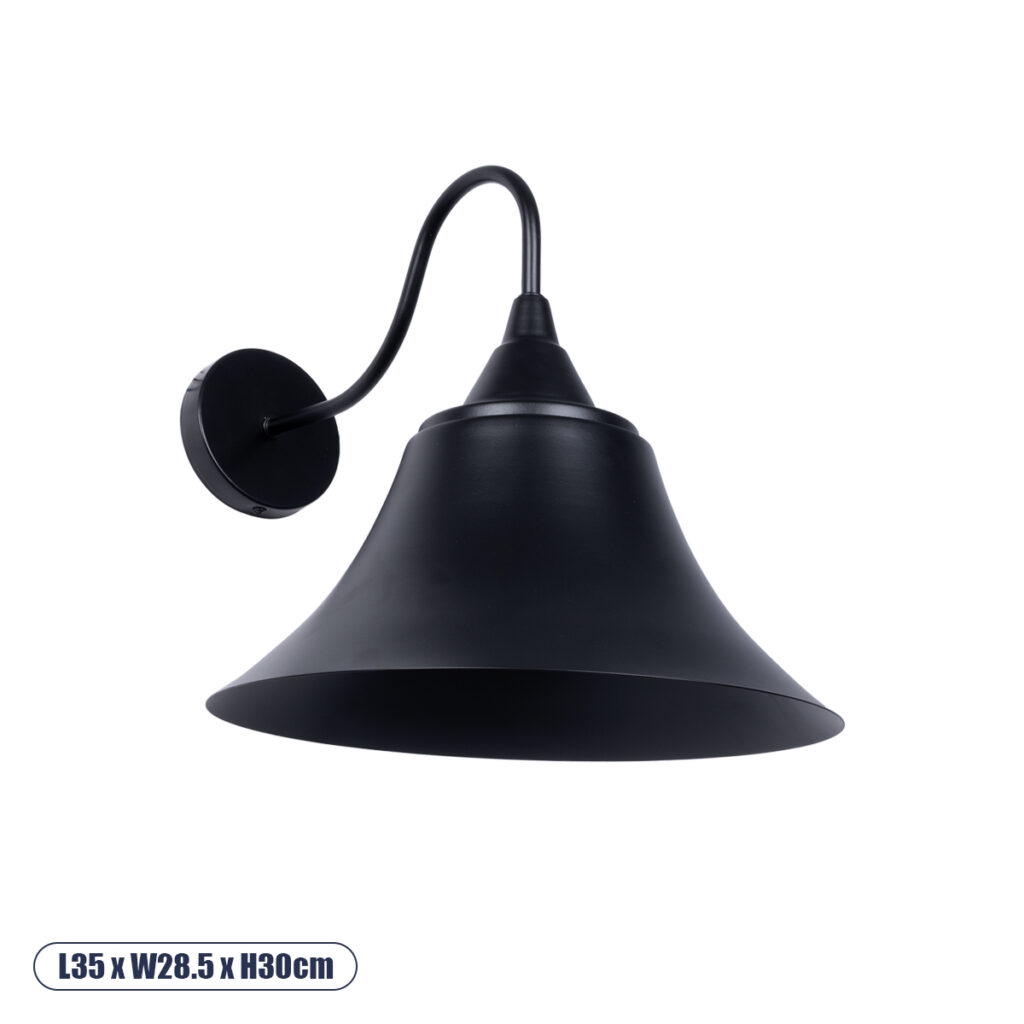 BELL 01038 Vintage Φωτιστικό Τοίχου - Απλίκα με Ντουί 1 x E27 AC 220-240V IP20 - Μαύρο - Μ35 x Π28.5 x Υ30cm