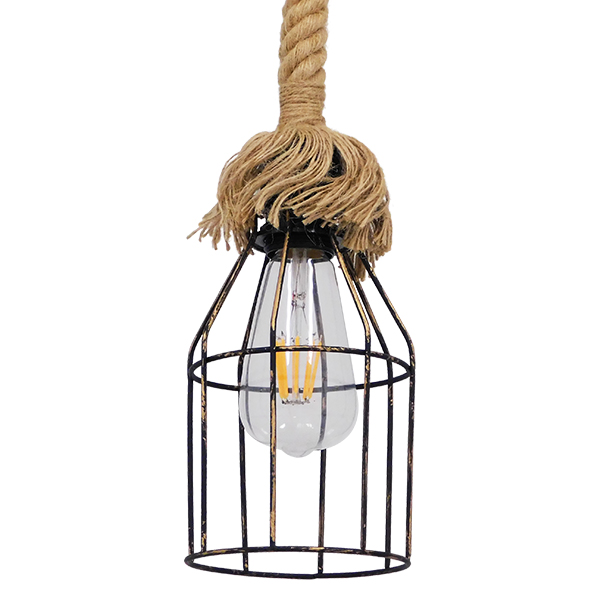 LAICO 01129 Vintage Κρεμαστό Φωτιστικό Οροφής με Ντουί 1 x E27 AC 220-240V IP20 - Μπρούτζινο & Μπεζ - Μ12 x Π12 x Υ100cm