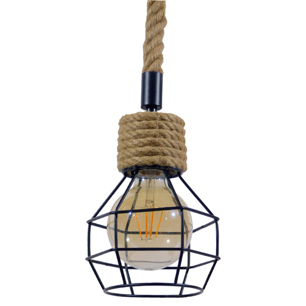 HELLET 01182 Vintage Κρεμαστό Φωτιστικό Οροφής με Ντουί 1 x E27 AC 220-240V IP20 - Μαύρο & Μπεζ - Μ16 x Π16 x Υ25cm