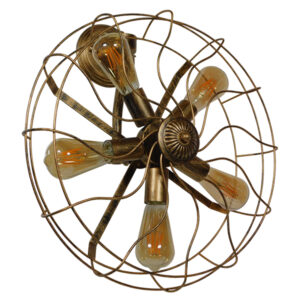 FAN 01381 Vintage Φωτιστικό Τοίχου - Απλίκα με Ντουί 5 x E27 AC 220-240V IP20 - Μπρούτζινο - Μ46 x Π22 x Υ46cm