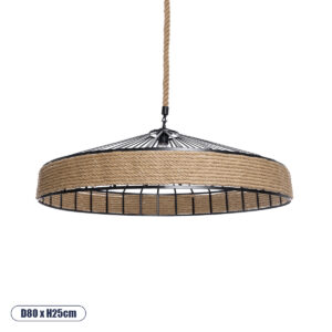 SAHARA 01416 Boho Κρεμαστό Φωτιστικό Οροφής με Ντουί 1 x E27 AC 220-240V IP20 - Μπεζ & Μαύρο - Μ80 x Π80 x Y25cm
