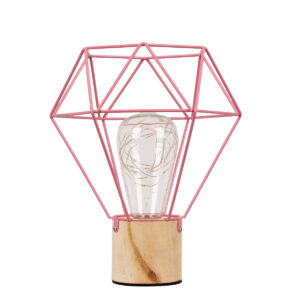 ANTLER 01442 Μοντέρνο Επιτραπέζιο Φωτιστικό LED 2.2W 154lm 360° DC 5V IP20 Θερμό Λευκό 2700K - DIODE - Ροζ & Μπεζ - Μ19 x Π19 x Υ23cm - 2 Χρόνια Εγγύηση