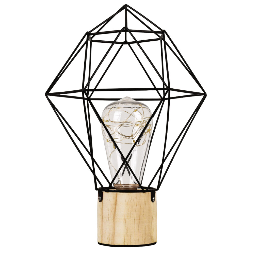 ANTLER 01443 Μοντέρνο Επιτραπέζιο Φωτιστικό LED 2.2W 154lm 360° DC 5V IP20 Θερμό Λευκό 2700K - DIODE - Μαύρο & Μπεζ - Μ19 x Π19 x Υ29cm - 2 Χρόνια Εγγύηση