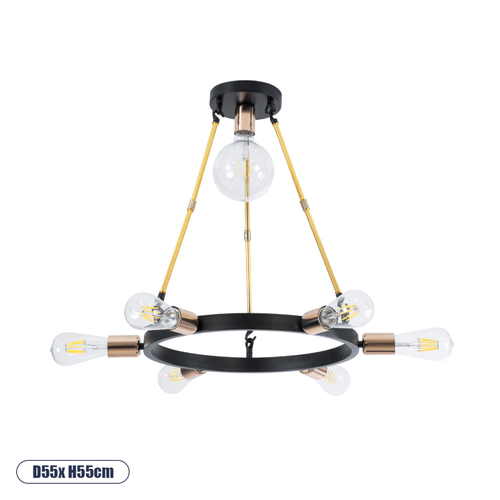 SAILOR 01445 Μοντέρνο Φωτιστικό Οροφής με Ντουί 7 x E27 AC 220-240V IP20 - Πολύχρωμο - Μ55 x Π55 x Υ55cm