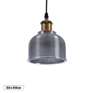 SEGRETO 01449 Vintage Κρεμαστό Φωτιστικό Οροφής με Ντουί 1 x E27 AC 220-240V IP20 - Γκρι & Χρυσό - Μ14 x Π14 x Υ18cm