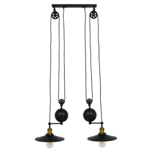 CARILO 01550 Vintage Κρεμαστό Φωτιστικό Οροφής με Ντουί 2 x E27 AC 220-240V IP20 - Μαύρο & Χρυσό - Μ72 x Π26 x Υ120cm