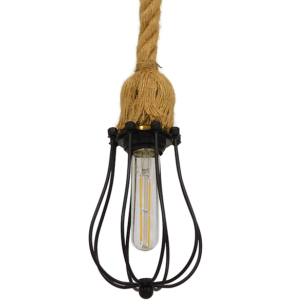 CAMBER 01594 Vintage Κρεμαστό Φωτιστικό Οροφής με Ντουί 1 x E27 AC 220-240V IP20 - Μαύρο & Μπεζ - Μ11 x Π11 x Υ25cm