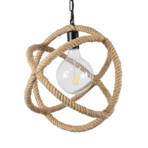 BALANCE 01596 Vintage Κρεμαστό Φωτιστικό Οροφής με Ντουί 1 x E27 AC 220-240V IP20 - Μαύρο & Μπεζ - Μ35 x Π35 x Υ36cm