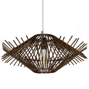 SASSO 01602 Boho Κρεμαστό Φωτιστικό Οροφής με Ντουί 1 x E27 AC 220-240V IP20 - Καφέ - Μ50 x Π50 x Y23cm