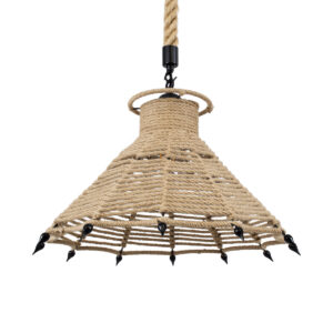 OZERO 01603 Boho Κρεμαστό Φωτιστικό Οροφής με Ντουί 1 x E27 AC 220-240V IP20 - Μπεζ & Μαύρο - Μ41 x Π41 x Y28cm